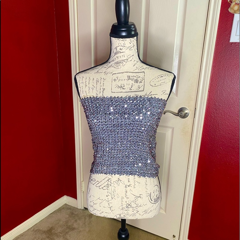 Silver Sparkly Tube Top